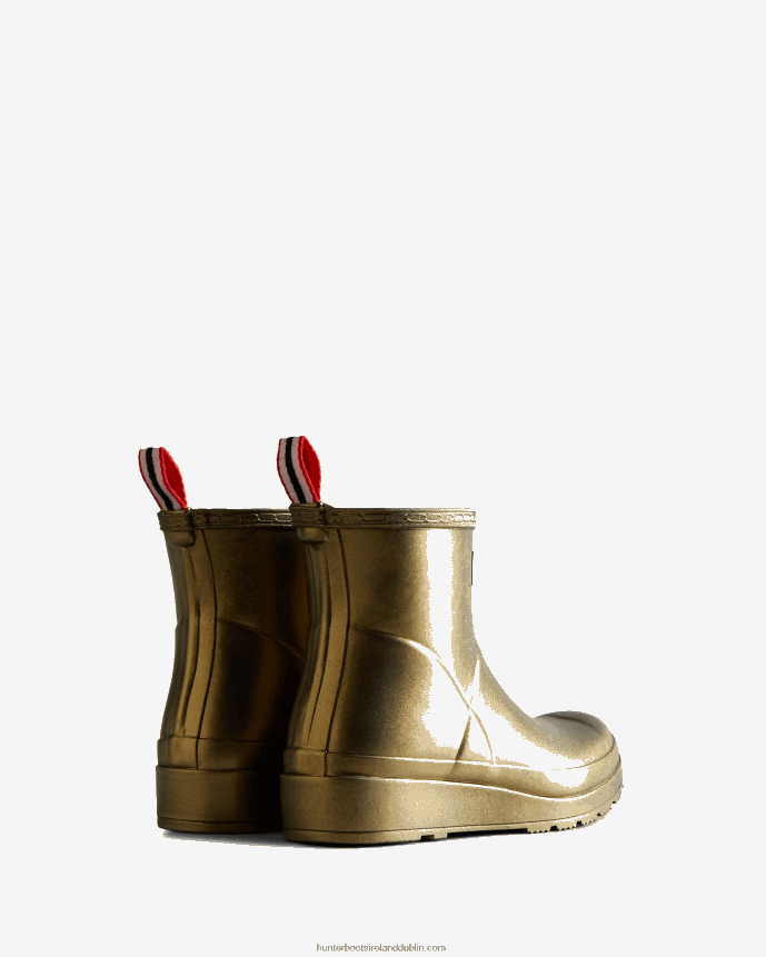 Women Hunter Play Short Pearlized Rain Boots Gold 68TN2X213
