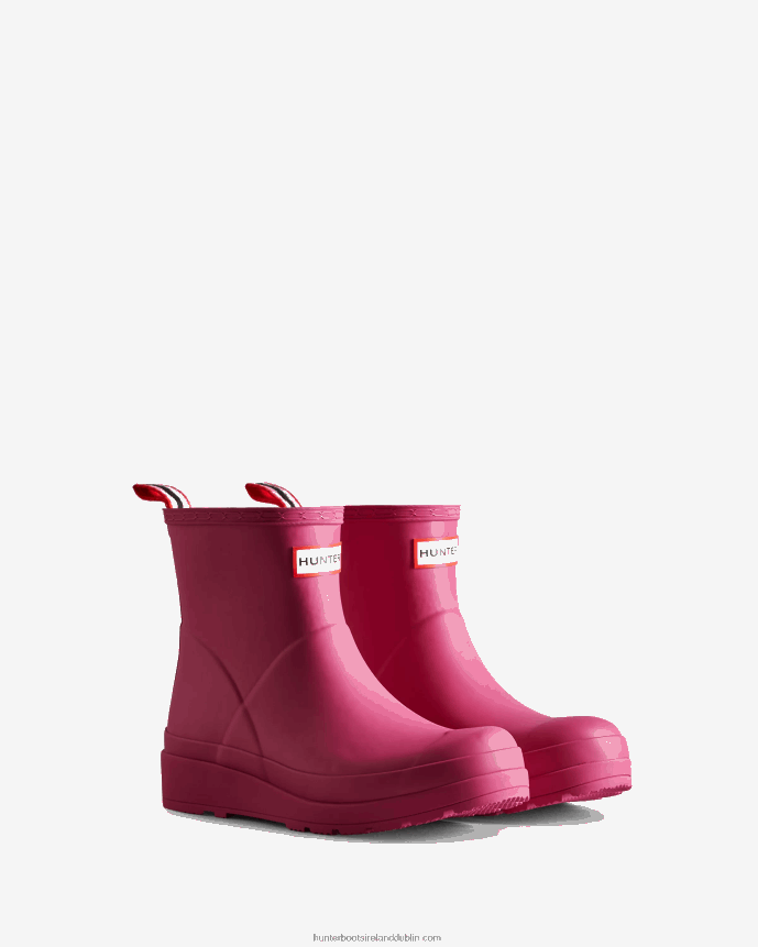 Women Hunter Play Short Rain Boots Prismatic Pink 68TN2X310