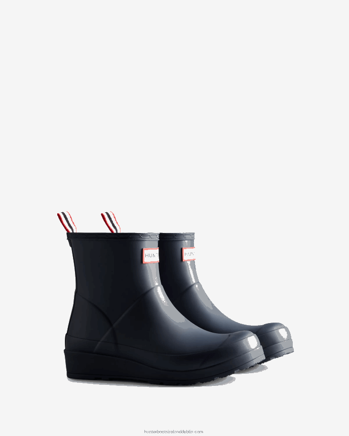 Women Hunter Play Short Rain Boots Valtameri Blue 68TN2X84