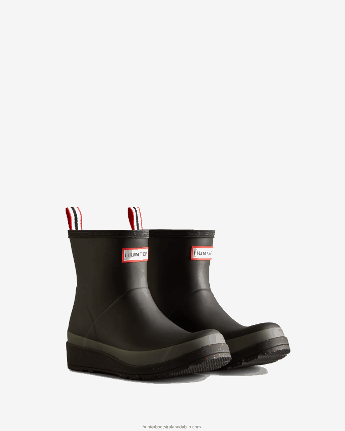 Women Hunter Play Short Speckle Rain Boots Black/Urban Grey 68TN2X312