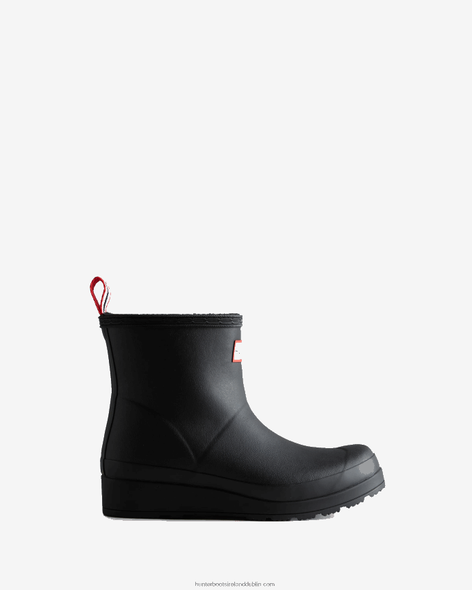 Women Hunter Play Vegan Shearling Insulated Short Rain Boots Black 68TN2X89