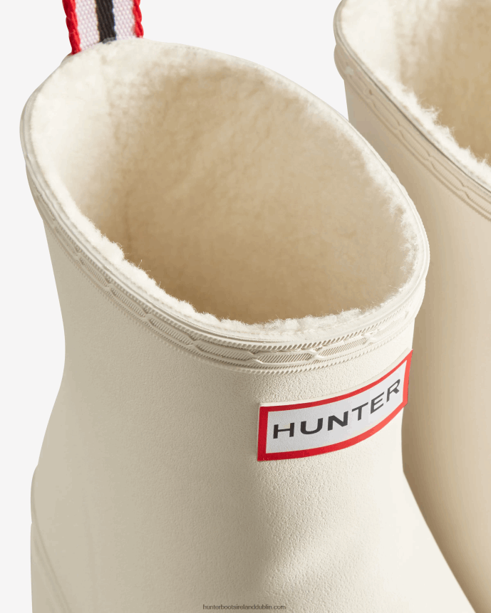 Women Hunter Play Vegan Shearling Insulated Short Rain Boots White Willow 68TN2X220