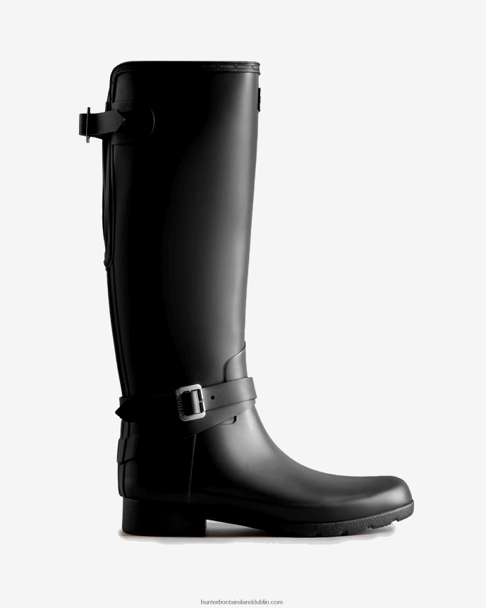 Women Hunter Refined Slim Fit Adjustable Tall Rain Boots Black 68TN2X94