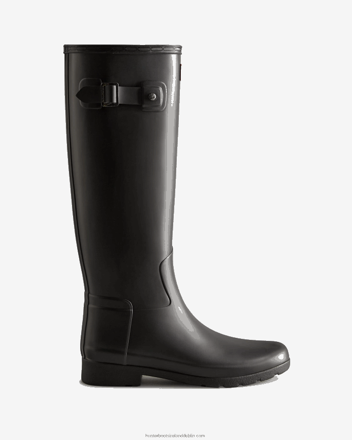 Women Hunter Refined Slim Fit Rain Boots Black 68TN2X7