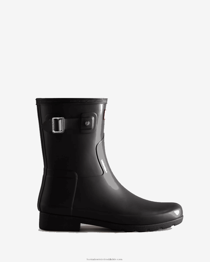 Women Hunter Refined Slim Fit Short Rain Boots Black 68TN2X45