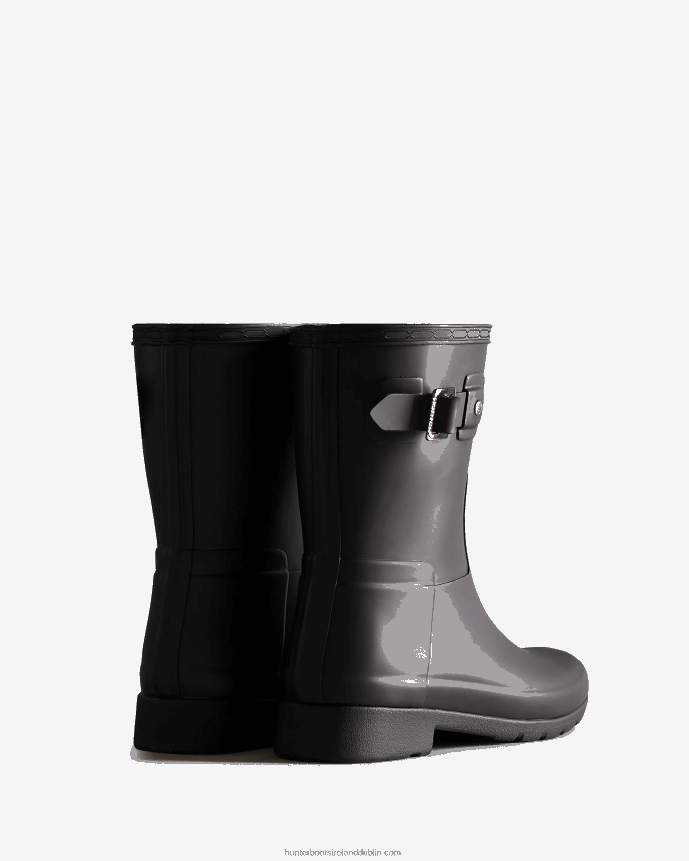 Women Hunter Refined Slim Fit Short Rain Boots Black 68TN2X45