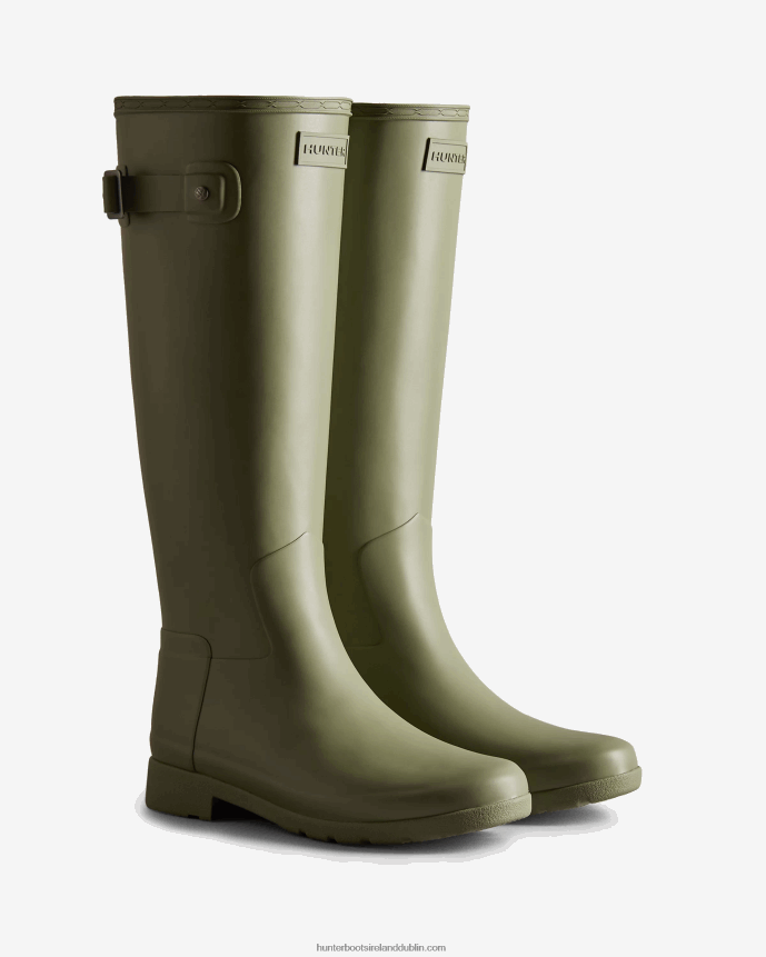 Women Hunter Refined Slim Fit Tall Rain Boots Lichen Green 68TN2X66