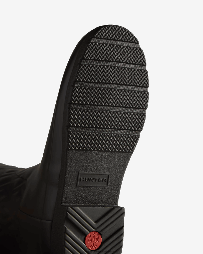 Women Hunter Refined Slim Fit Vertical Quilted Tall Rain Boots Black 68TN2X197