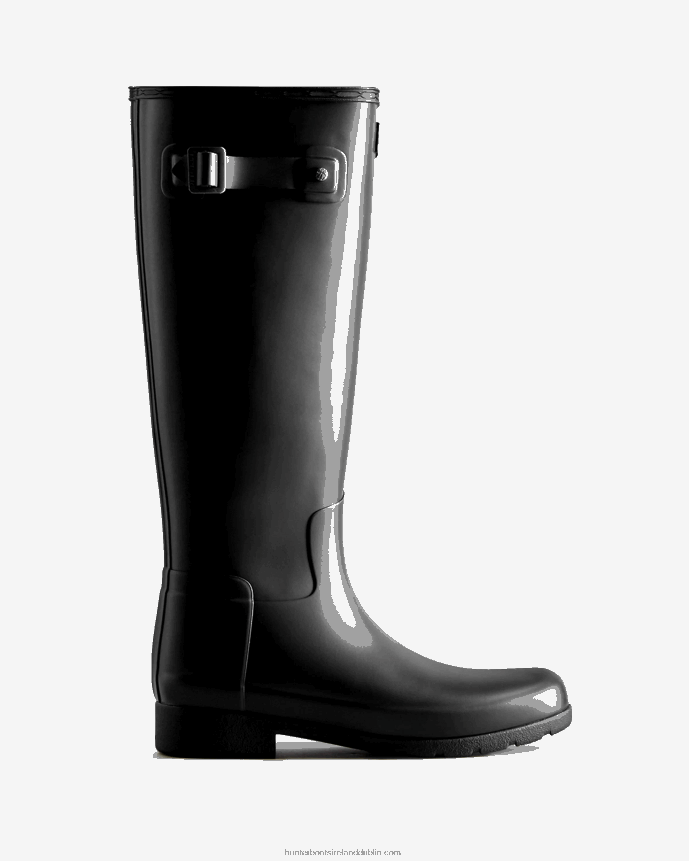Women Hunter Refined Tall Rain Boots Black 68TN2X95