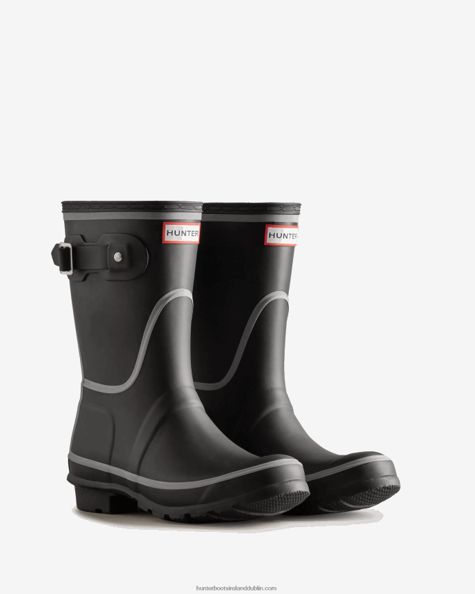 Women Hunter Reflective Outline Short Rain Boots Black 68TN2X181