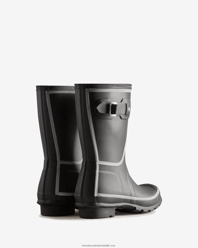 Women Hunter Reflective Outline Short Rain Boots Black 68TN2X181