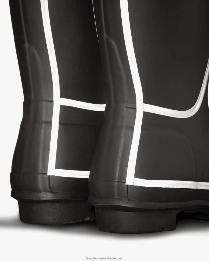 Women Hunter Reflective Outline Short Rain Boots Black 68TN2X181