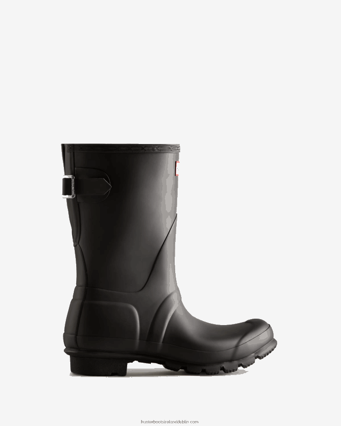 Women Hunter Short Back Adjustable Rain Boots Black 68TN2X23