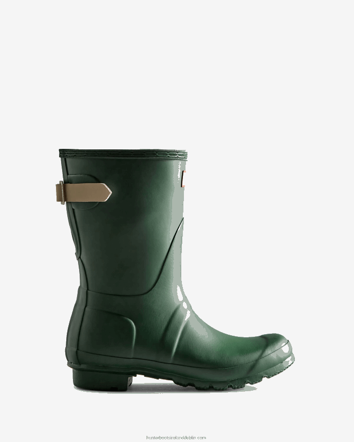 Women Hunter Short Back Adjustable Rain Boots Thicket Green/Skimming Stone 68TN2X25