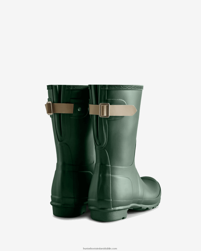 Women Hunter Short Back Adjustable Rain Boots Thicket Green/Skimming Stone 68TN2X25