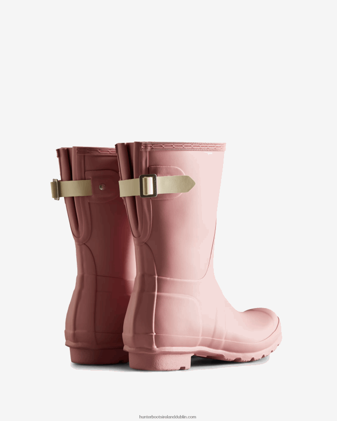 Women Hunter Short Back Adjustable Rain Boots Tufted Purple/Soft Sand 68TN2X154