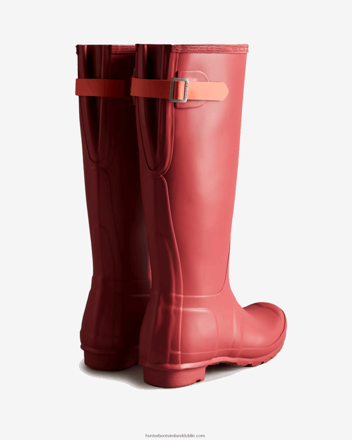 Women Hunter Tall Back Adjustable Rain Boots Glenmore Rose/Sun-Cup Orange 68TN2X190