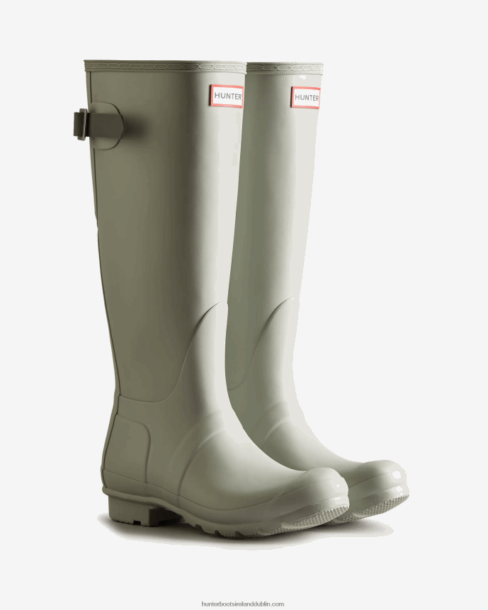 Women Hunter Tall Back Adjustable Rain Boots Ice Grey/Urban Grey 68TN2X191