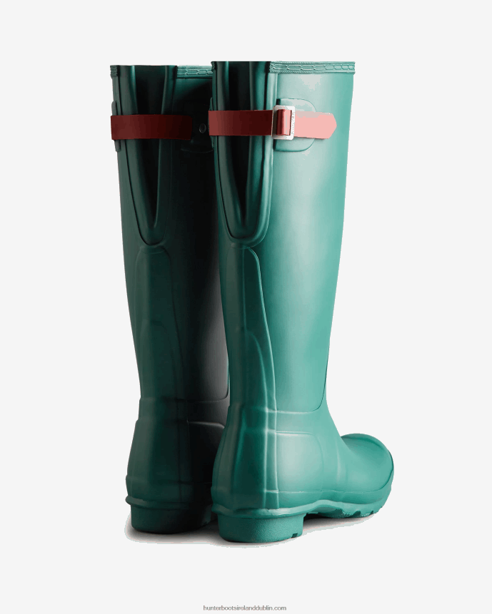 Women Hunter Tall Back Adjustable Rain Boots Loch Awe Blue/Glenmore Rose 68TN2X225