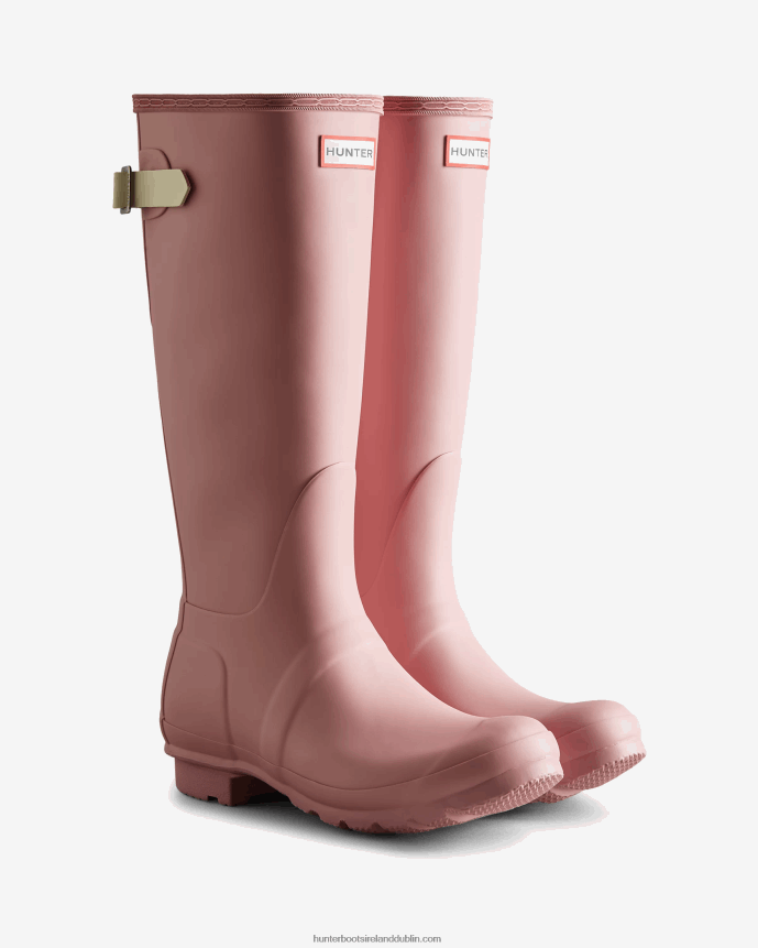 Women Hunter Tall Back Adjustable Rain Boots Tufted Purple/Soft Sand 68TN2X165