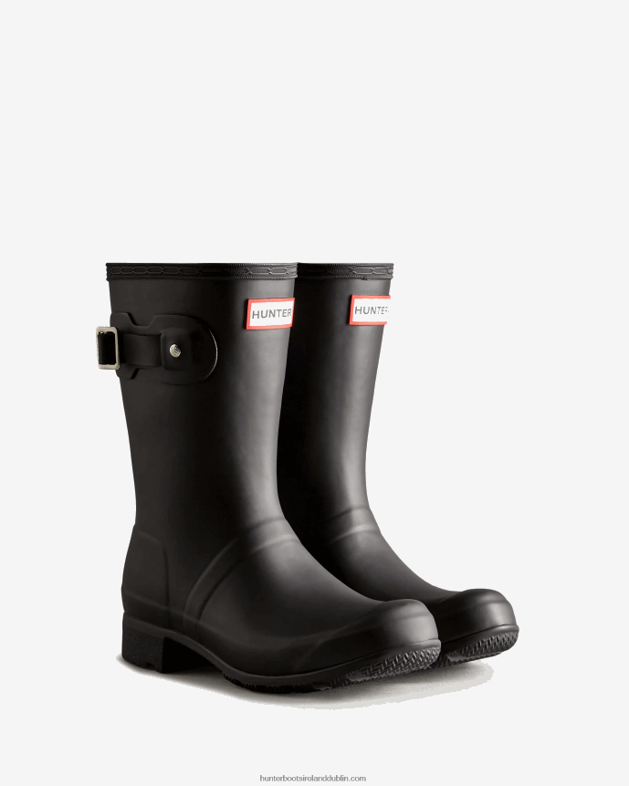 Women Hunter Tour Foldable Short Rain Boots Black 68TN2X160