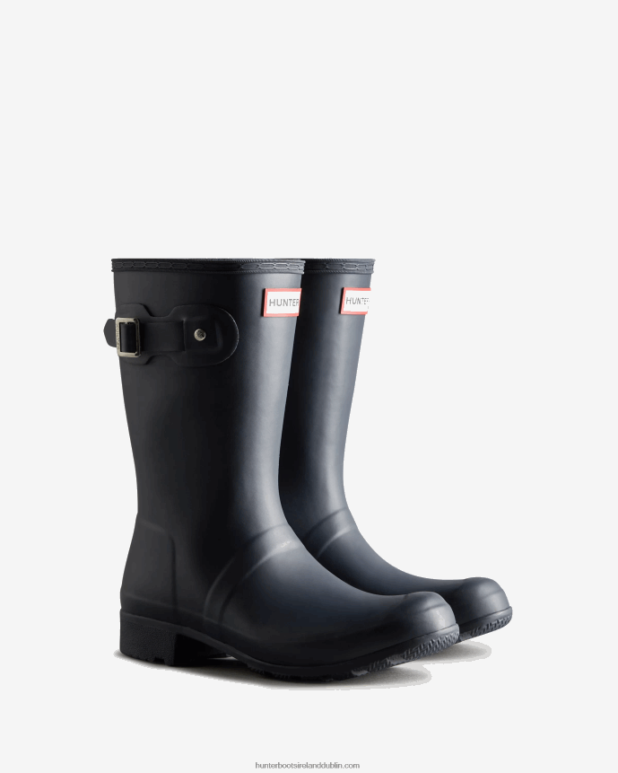 Women Hunter Tour Foldable Short Rain Boots Navy 68TN2X161