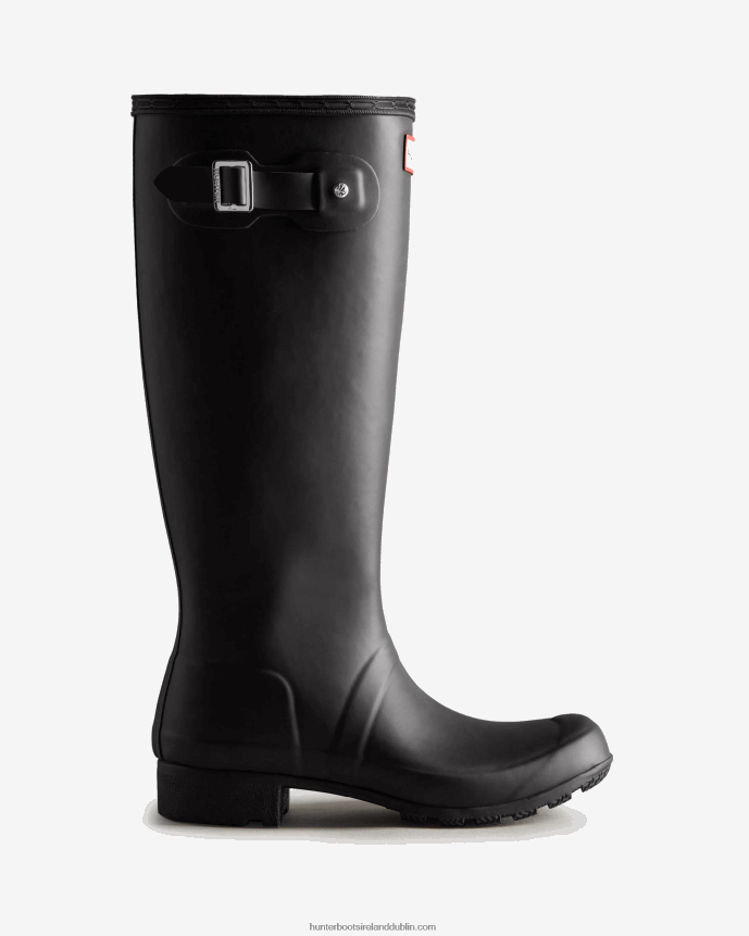 Women Hunter Tour Foldable Tall Rain Boots Black 68TN2X167