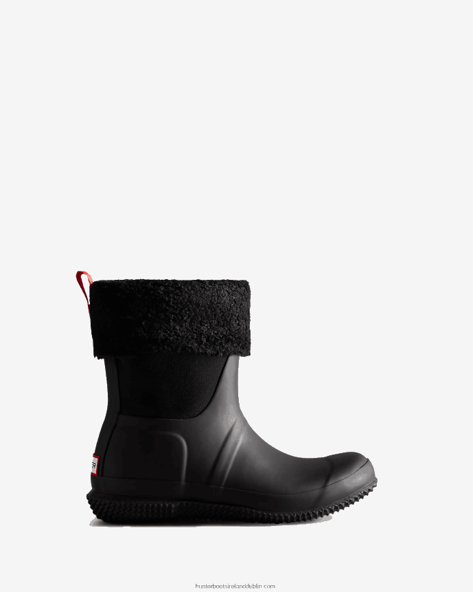 Women Hunter Insulated Roll Top Vegan Shearling Boots Black 68TN2X274