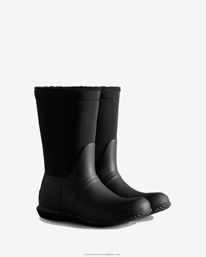 Women Hunter Insulated Roll Top Vegan Shearling Boots Black 68TN2X274