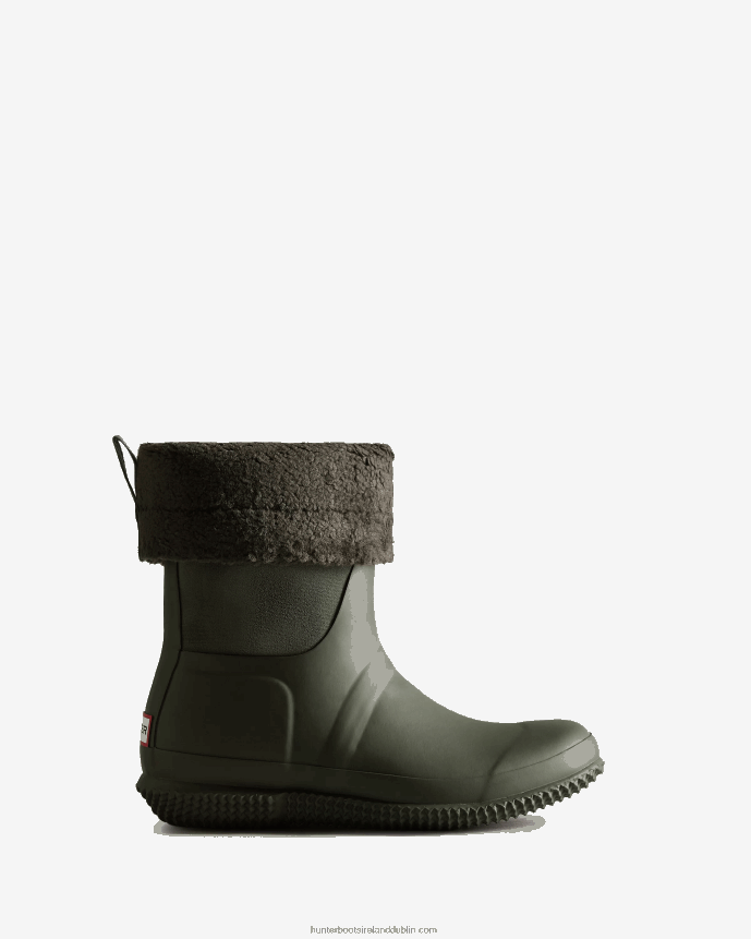 Women Hunter Insulated Roll Top Vegan Shearling Boots Dark Olive 68TN2X275