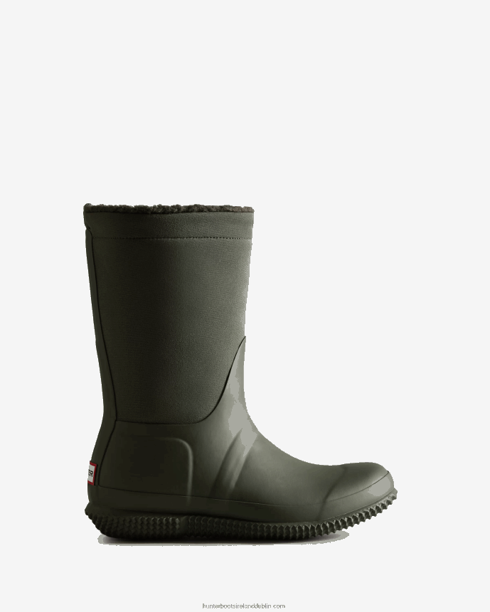 Women Hunter Insulated Roll Top Vegan Shearling Boots Dark Olive 68TN2X275