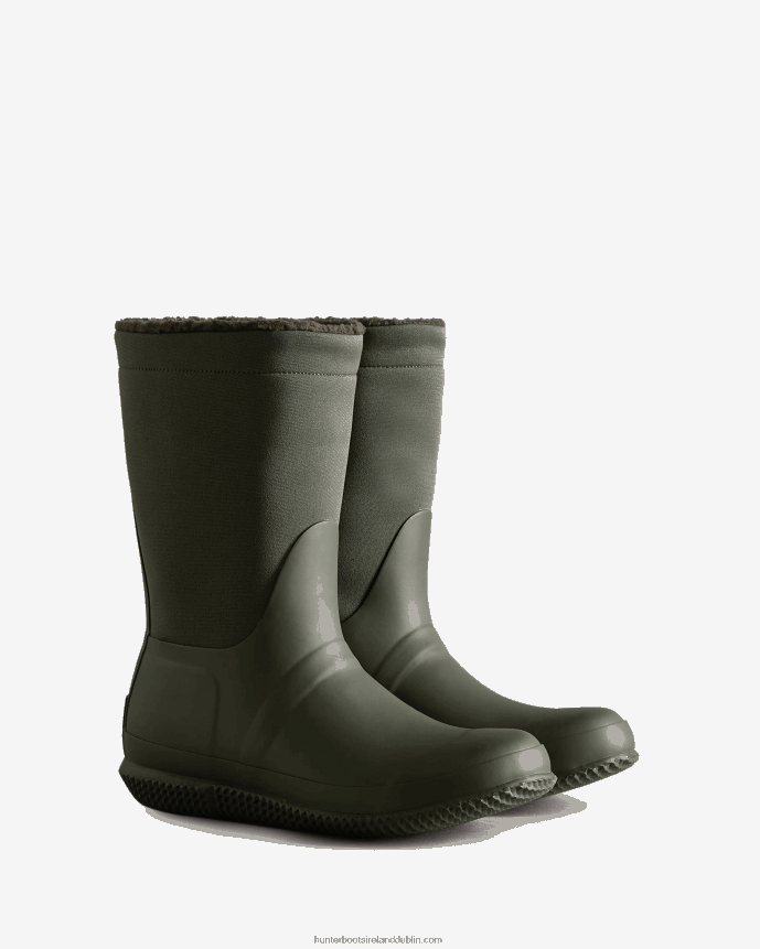 Women Hunter Insulated Roll Top Vegan Shearling Boots Dark Olive 68TN2X275