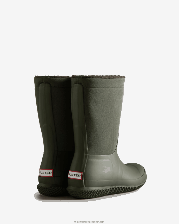 Women Hunter Insulated Roll Top Vegan Shearling Boots Dark Olive 68TN2X275