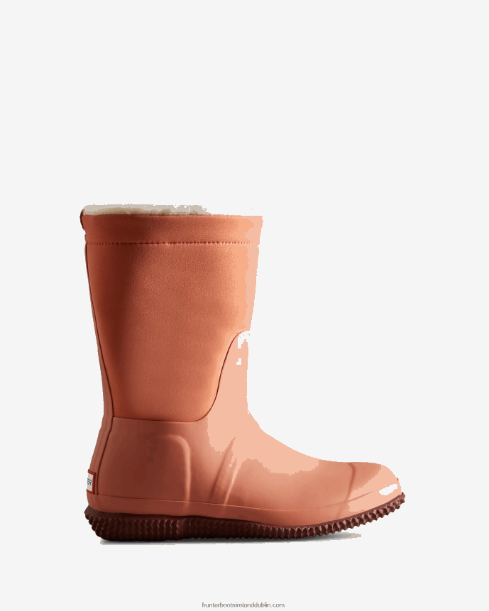 Women Hunter Insulated Roll Top Vegan Shearling Boots Rough Pink/Muted Berry 68TN2X278