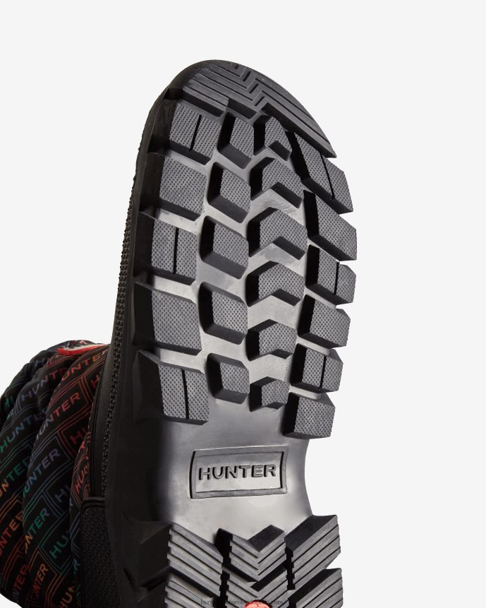 Women Hunter Intrepid Insulated Short Logo Print Snow Boots Logo Rainbow Xray Navy 68TN2X151