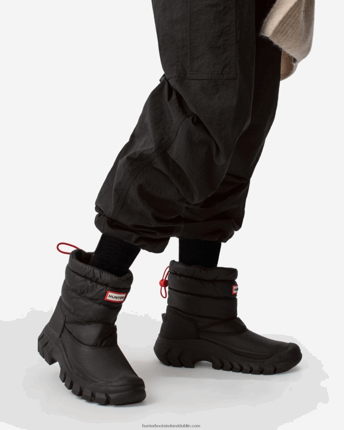 Women Hunter Intrepid Insulated Short Snow Boots Black 68TN2X121