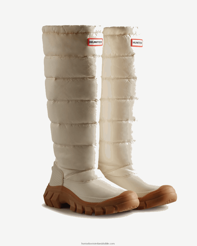 Women Hunter Intrepid Insulated Tall Snow Boots White Willow/Gum 68TN2X322