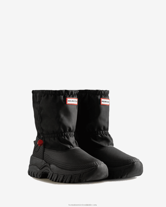 Women Hunter Wanderer Insulated Short Slouch Snow Boots Black 68TN2X150