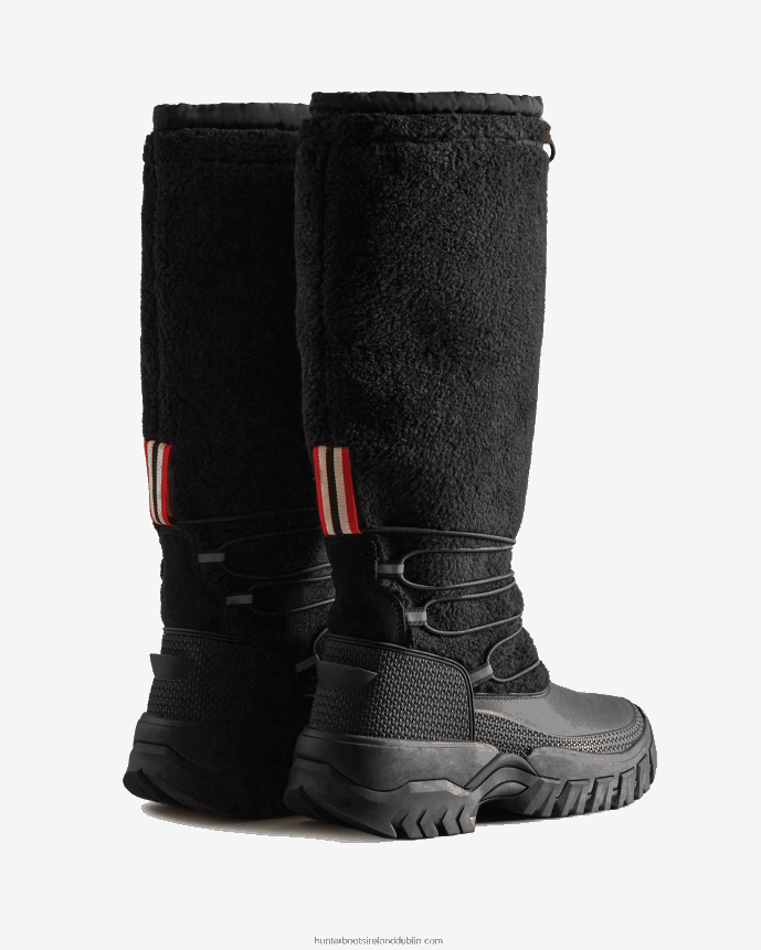 Women Hunter Wanderer Vegan Shearling Insulated Tall Snow Boots Black 68TN2X208