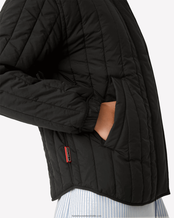 Women Hunter Explorer Recycled Nylon Quilted Jacket Black 68TN2X348