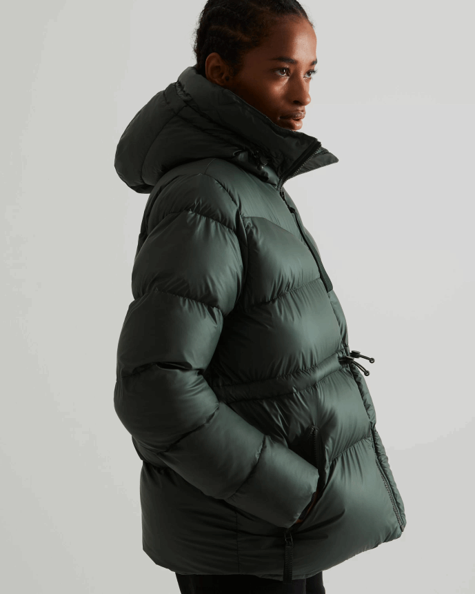 Women Hunter Insulated Rubberized A-Line Puffer Jacket Arctic Moss Green 68TN2X370