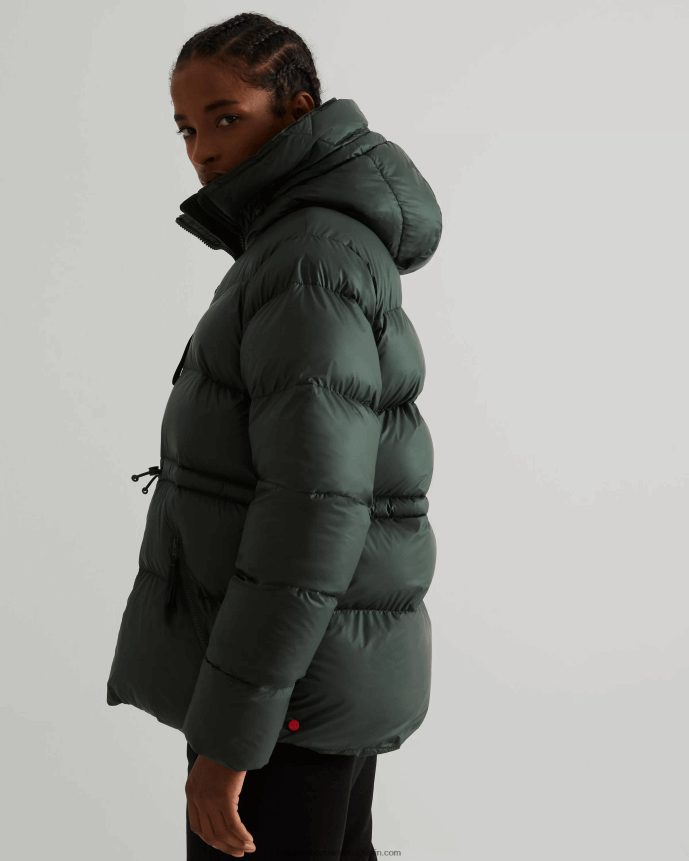 Women Hunter Insulated Rubberized A-Line Puffer Jacket Arctic Moss Green 68TN2X370