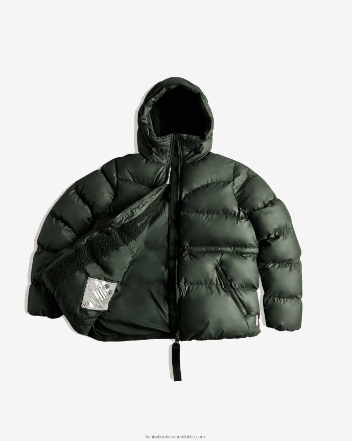 Women Hunter Insulated Rubberized A-Line Puffer Jacket Arctic Moss Green 68TN2X370