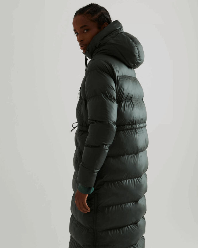 Women Hunter Insulated Rubberized Long Puffer Coat Arctic Moss Green 68TN2X369