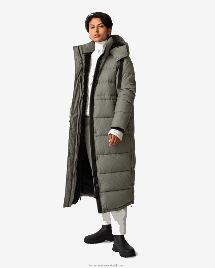 Women Hunter Intrepid Insulated Long Puffer Coat Urban Grey 68TN2X364