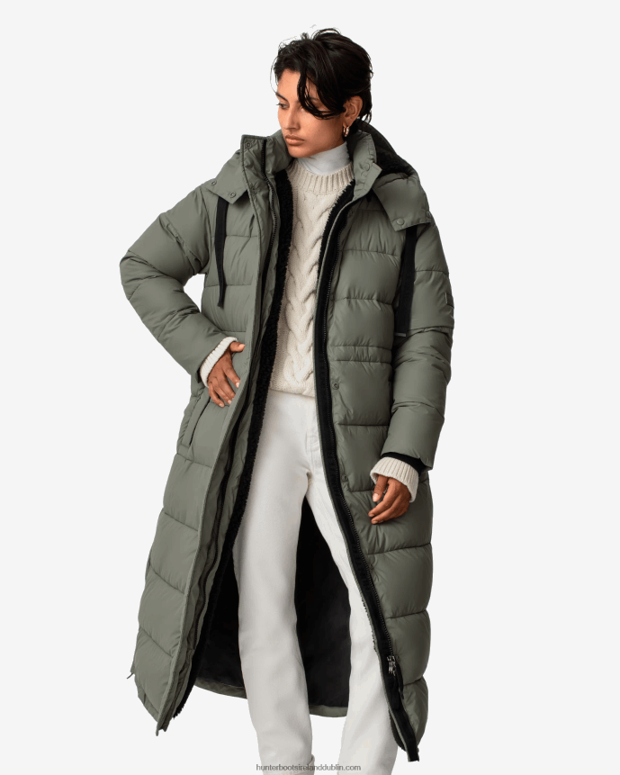 Women Hunter Intrepid Insulated Long Puffer Coat Urban Grey 68TN2X364