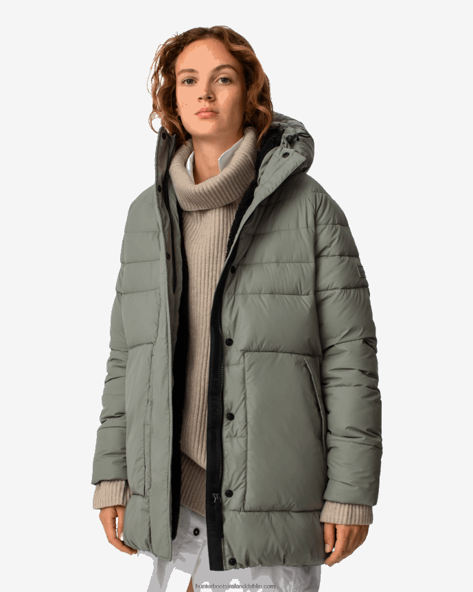 Women Hunter Intrepid Insulated Mid Puffer Jacket Urban Grey 68TN2X371