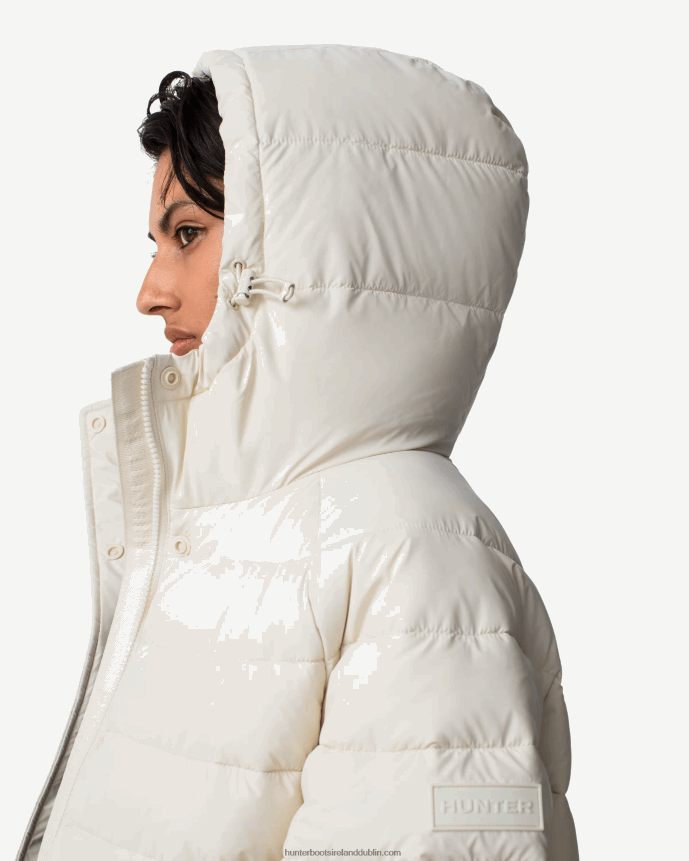 Women Hunter Intrepid Insulated Mid Puffer Jacket White Willow 68TN2X363