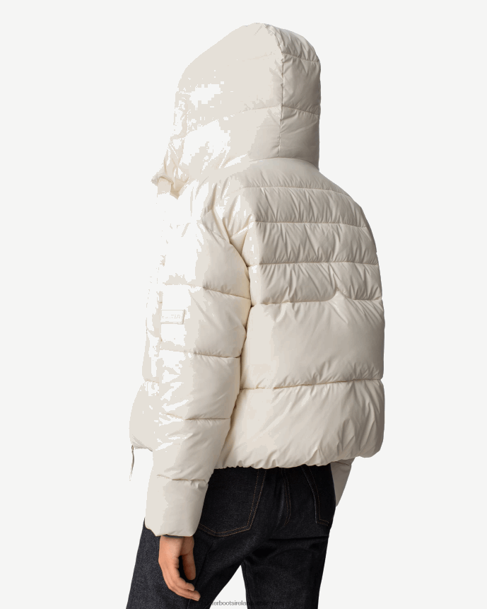 Women Hunter Intrepid Insulated Short Puffer Jacket White Willow 68TN2X361