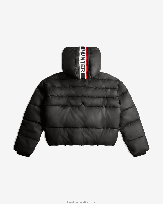 Women Hunter Intrepid Insulated Webbing Short Puffer Jacket Logo Black 68TN2X366